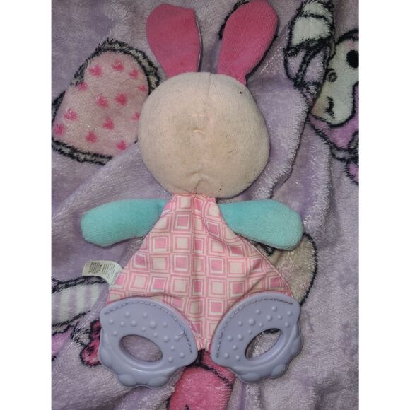 Nuby Babies R Us Carters Pastel Bunny Rabbit Baby Girls Teething Crinkle Toy - Picture 6 of 6